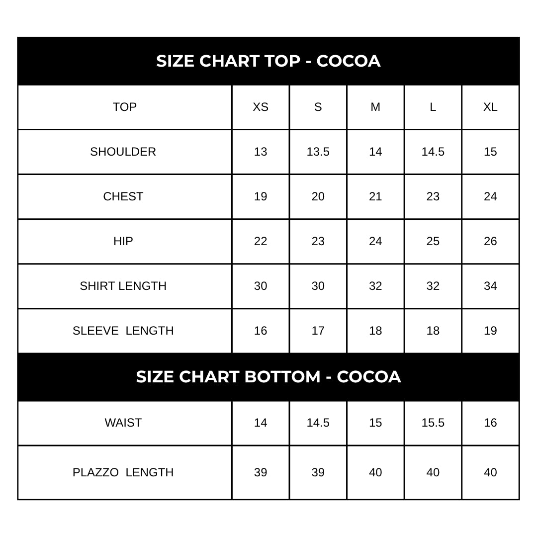 Size chart