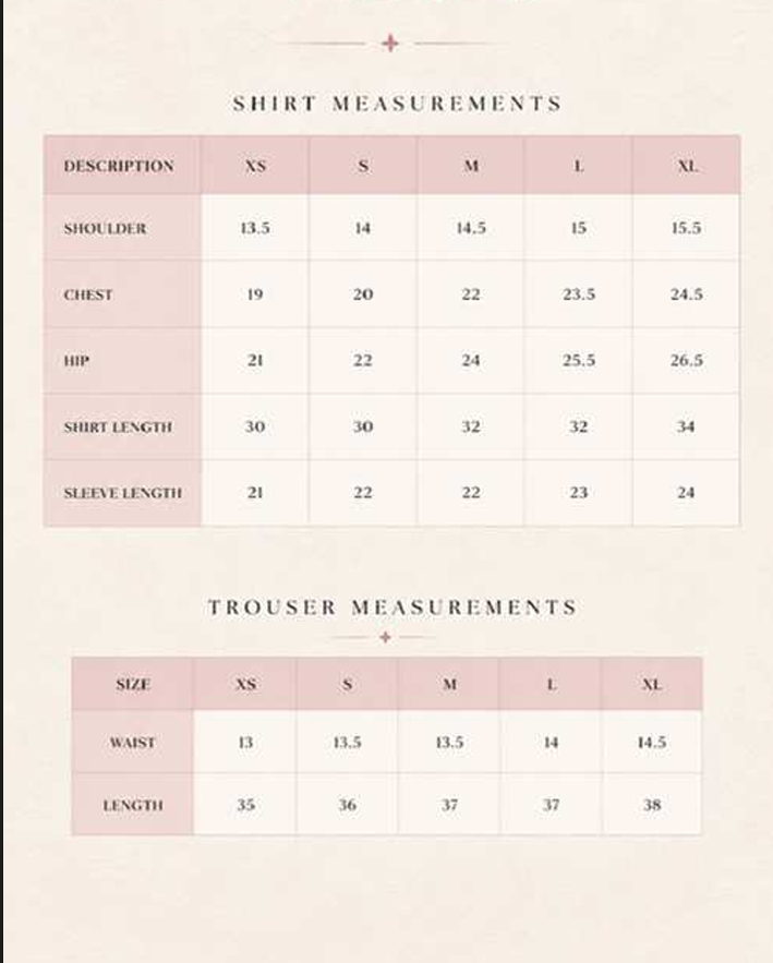 Size chart